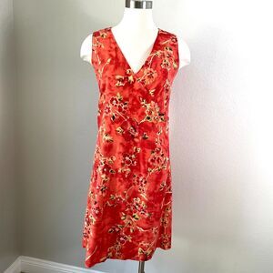 Tommy Bahama Womens 8 Floral 100% Silk Surplice Dress Sleeveless Tropical